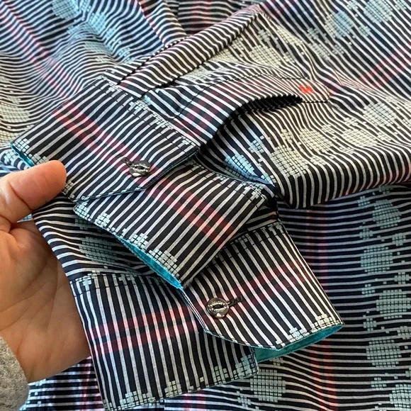 Robert Graham Black and Red Striped Dress Shirt - Picture 10 of 14